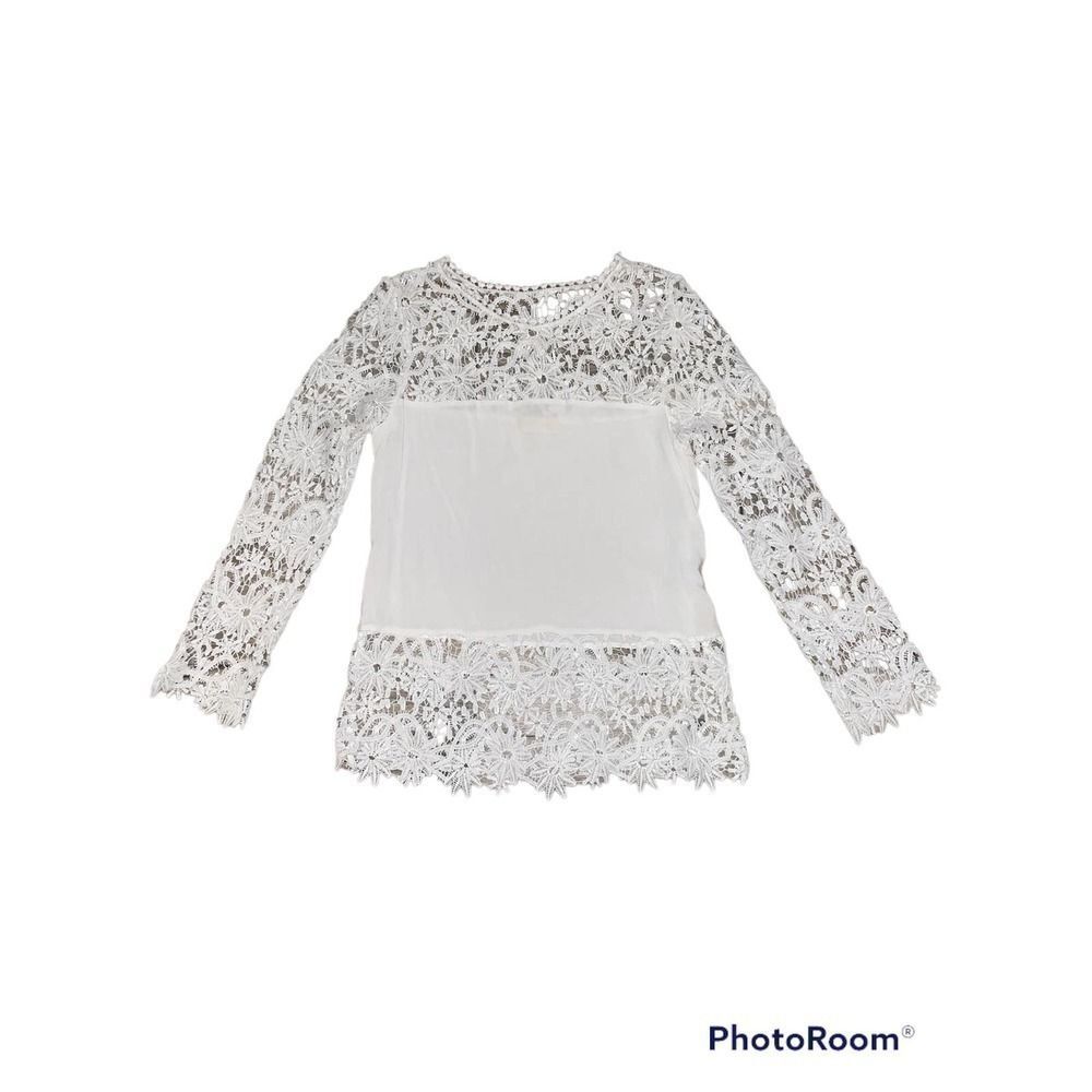ALTAR'D State Boho Long Sleeved Floral Lace Rayon Top Blouse size extra small